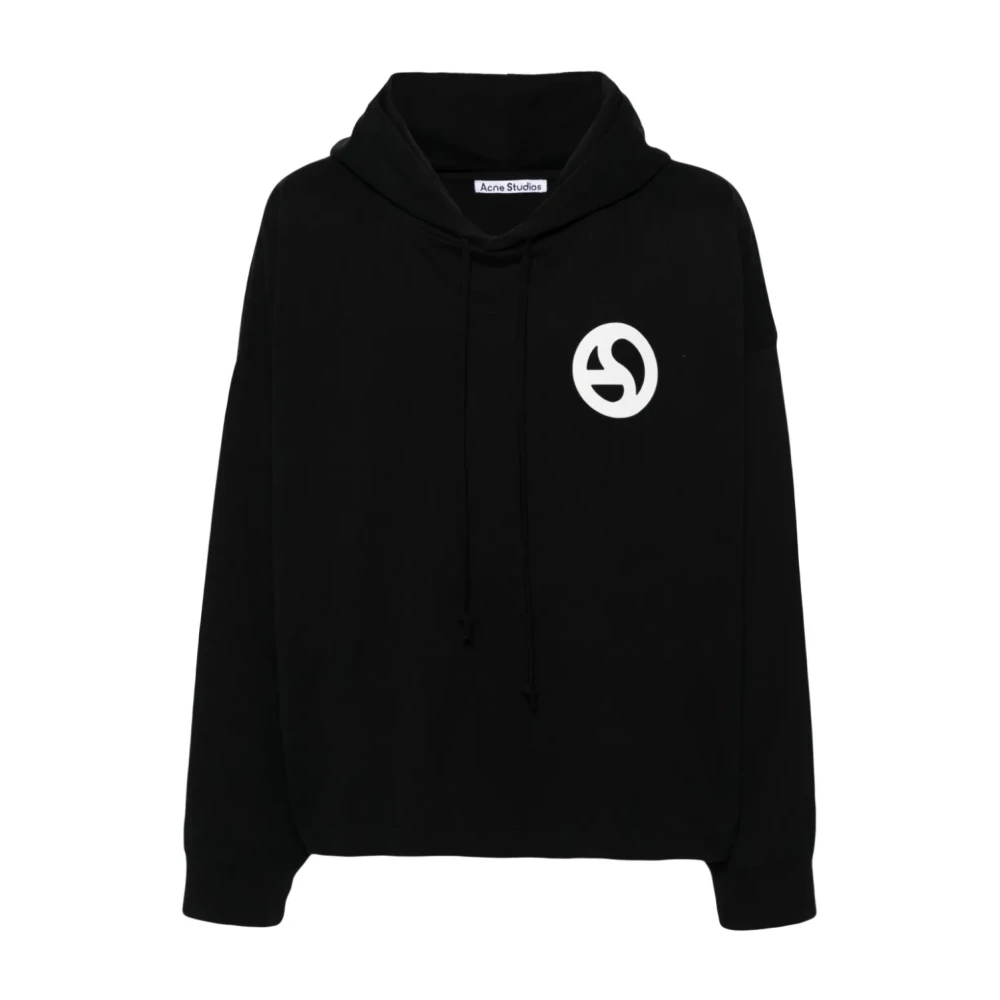 Acne Studios Zwarte Logo Hoodie Sweatshirt Black Heren