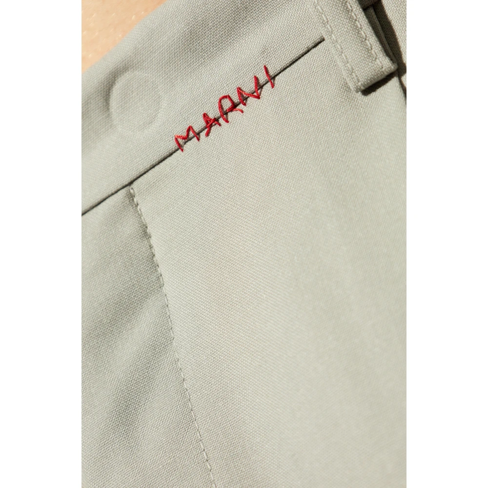 Marni Geplooide broek Gray Heren