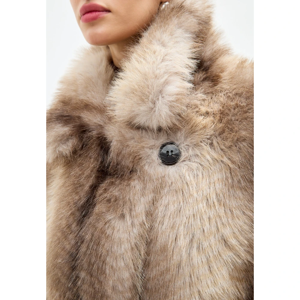 Cesare Gaspari Luxe Nep Bontjas Natalie Bruin Brown Dames