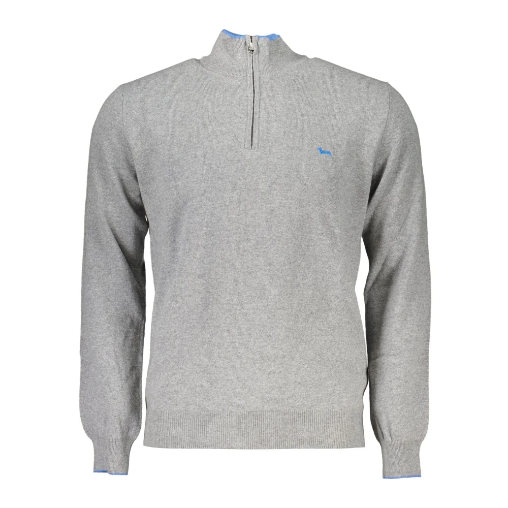 Harmont & Blaine Elegante halve rits trui met contrastdetails Gray Heren