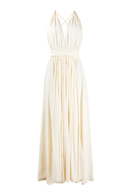 white-cotton-v-neck-flared-dress