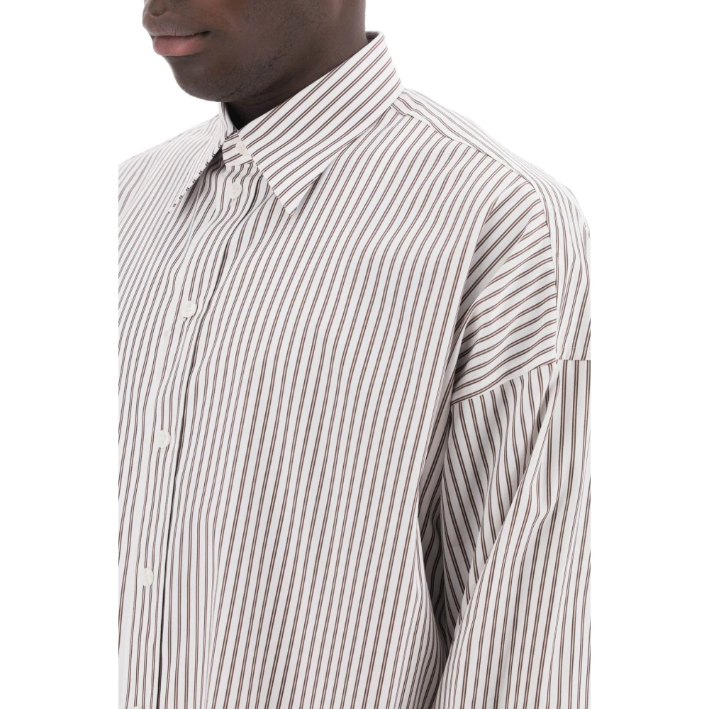 Dolce & Gabbana Oversized Gestreepte Poplin Shirt White Heren