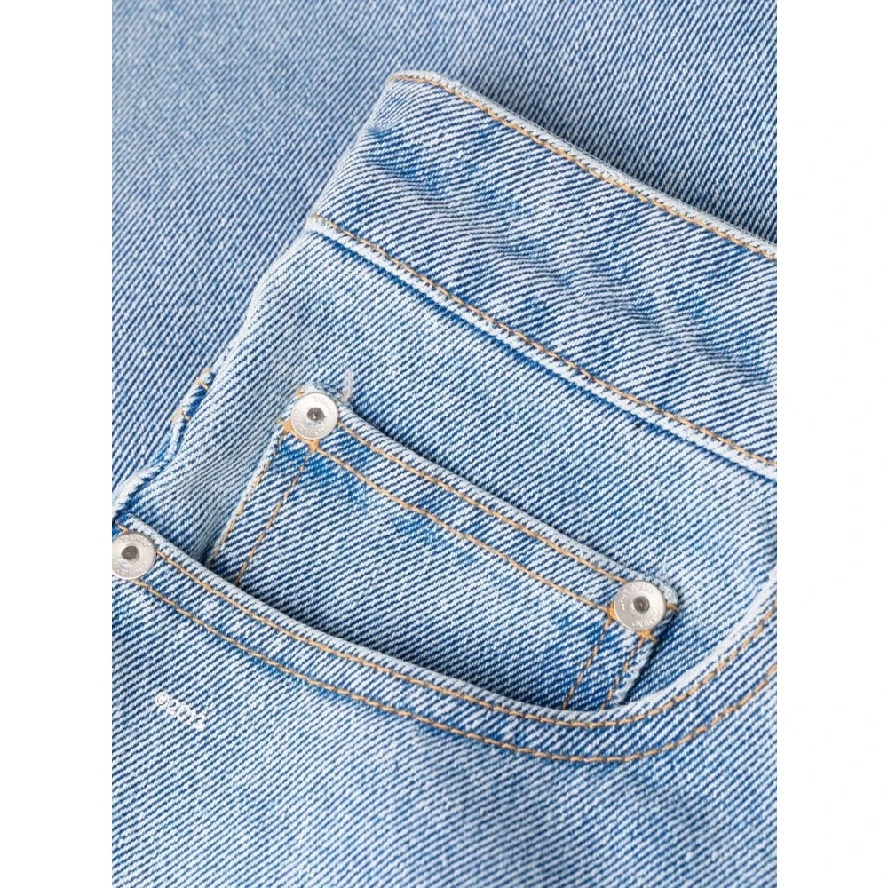 Off White Straight-leg jeans met hoge taille Blue Dames