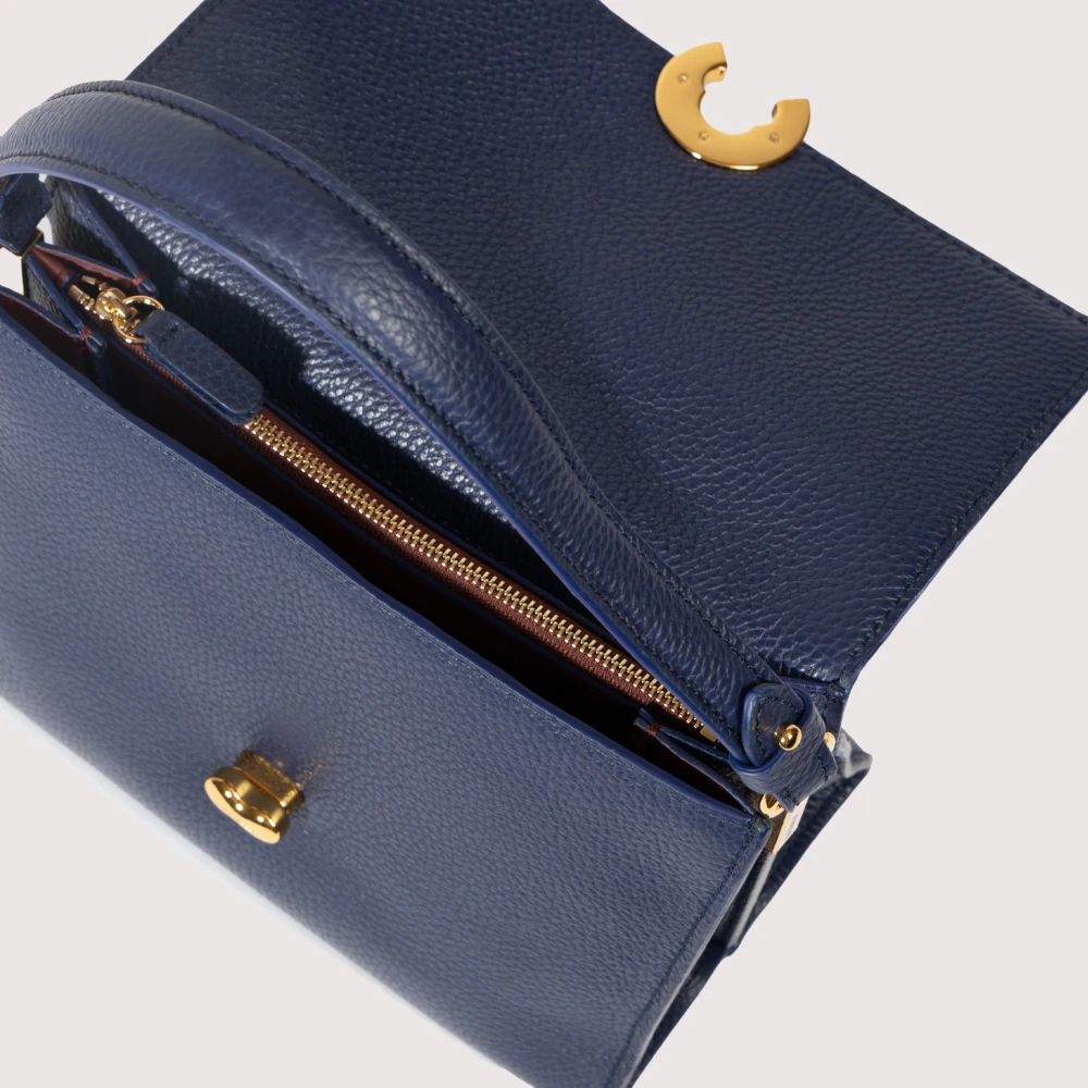 Coccinelle Blauwe Binxie Leren Schoudertas Blue Dames