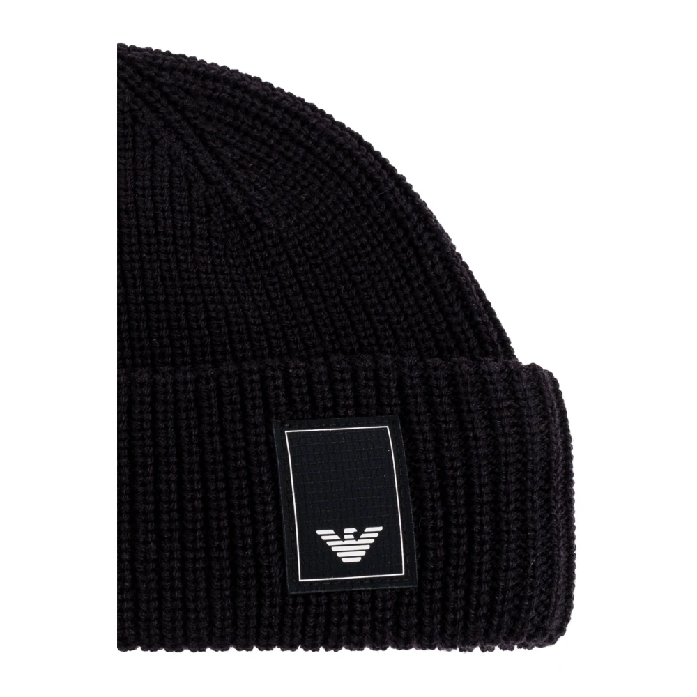 Emporio Armani Pet met logopatch Black Heren