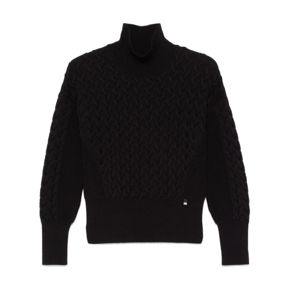 Herno Zwarte Gebreide Top Black Dames