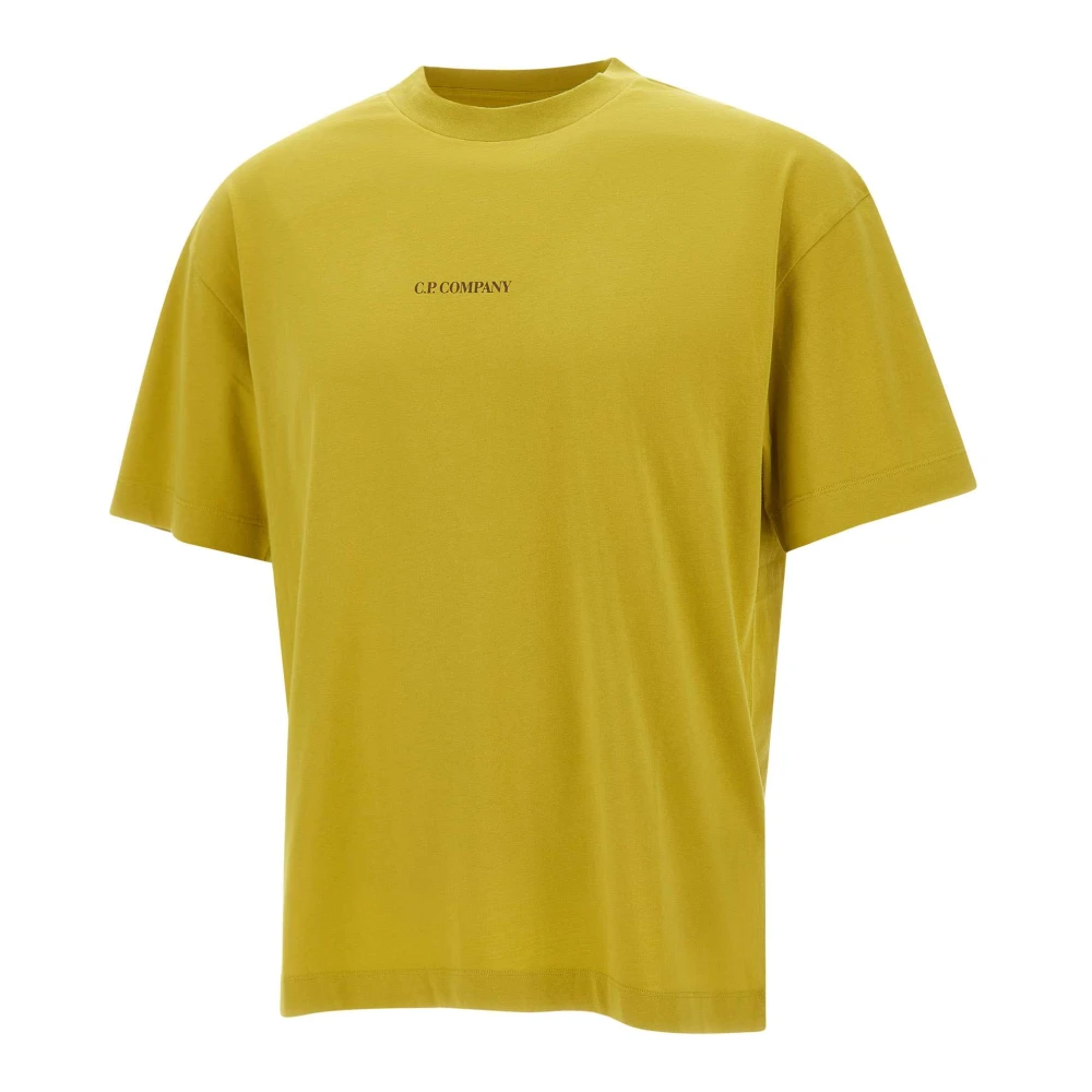C.p. Company Men's Green T-Shirts, M, Maxi Logo T-Shirt