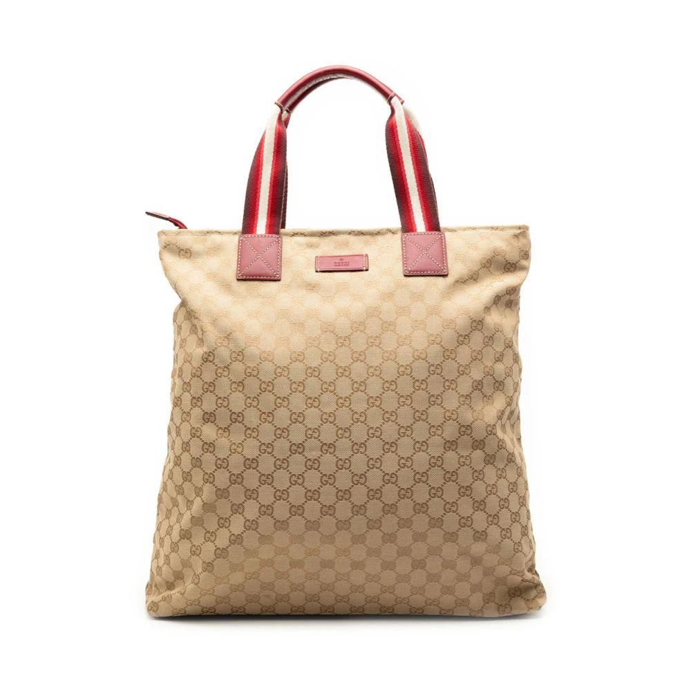 Gucci Vintage Women's Brown Pre-Owned Canvas Tote Bag
