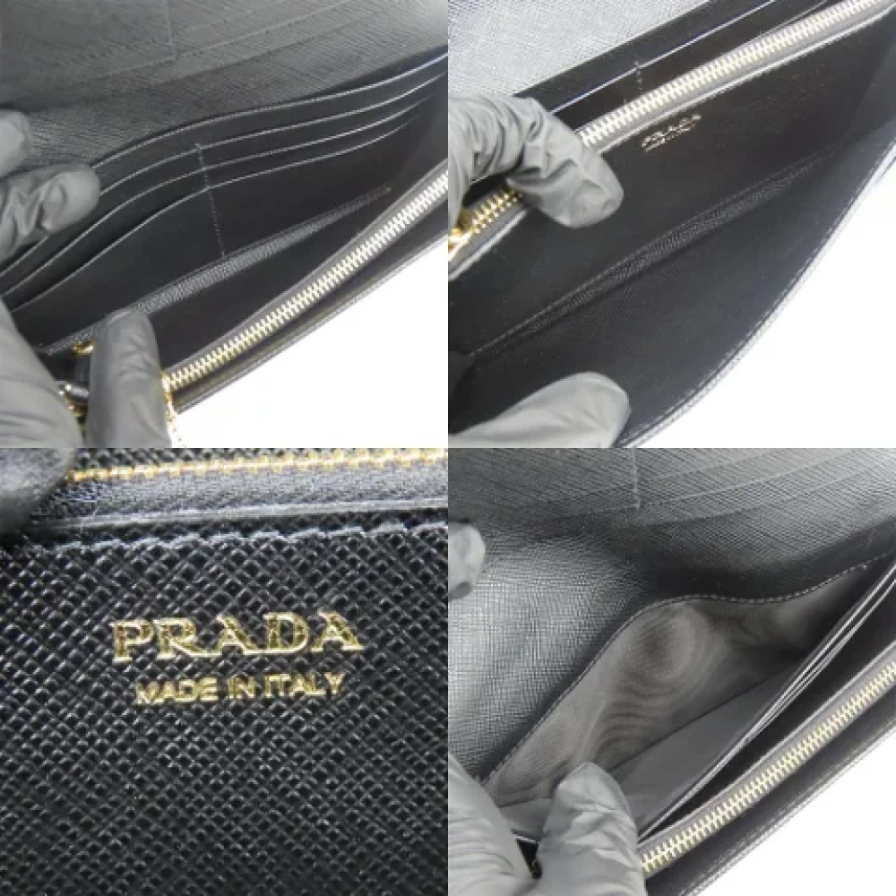 Prada Vintage Pre-owned Leather wallets Black Dames