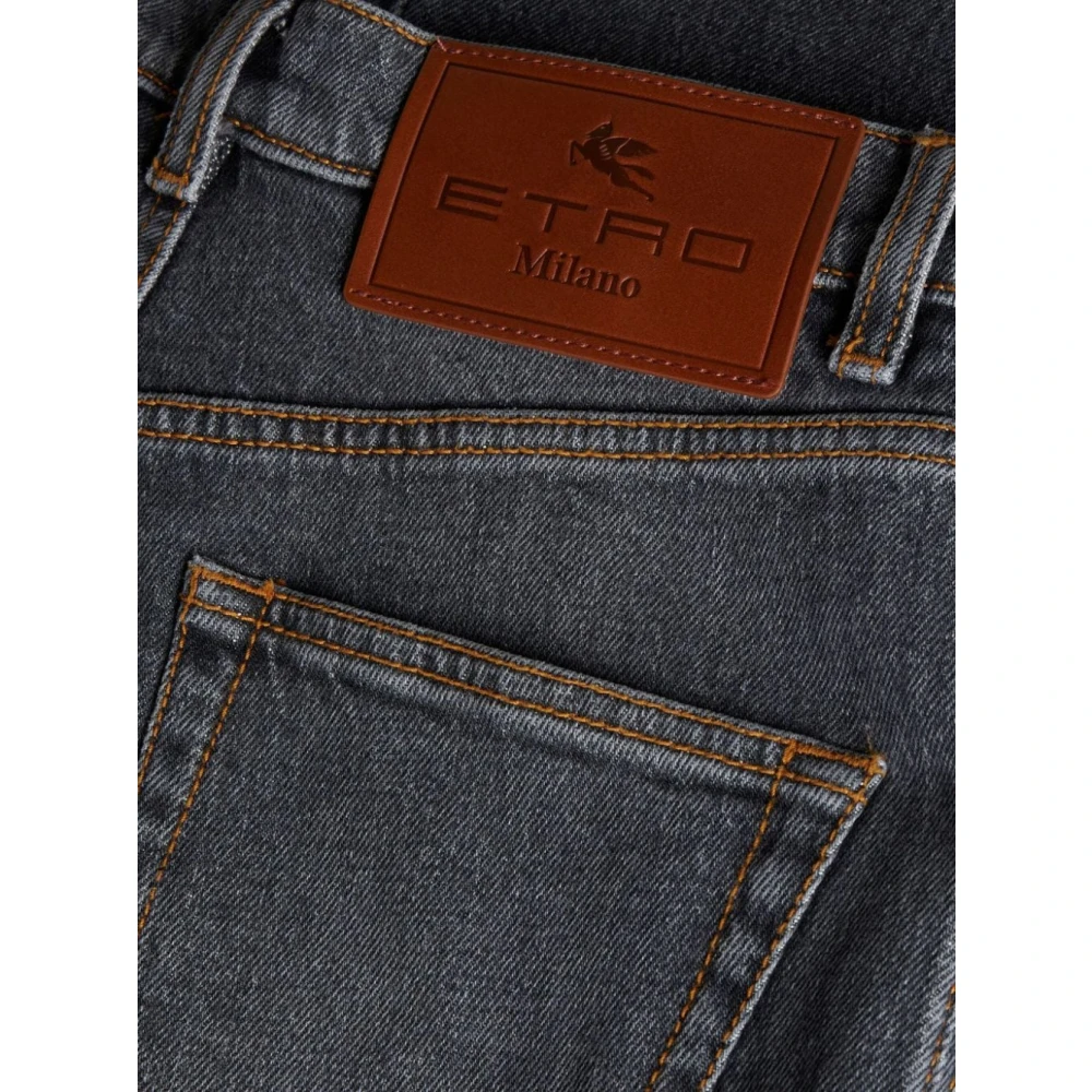 ETRO Zwarte Wide Leg Flared Denim Jeans Gray Dames