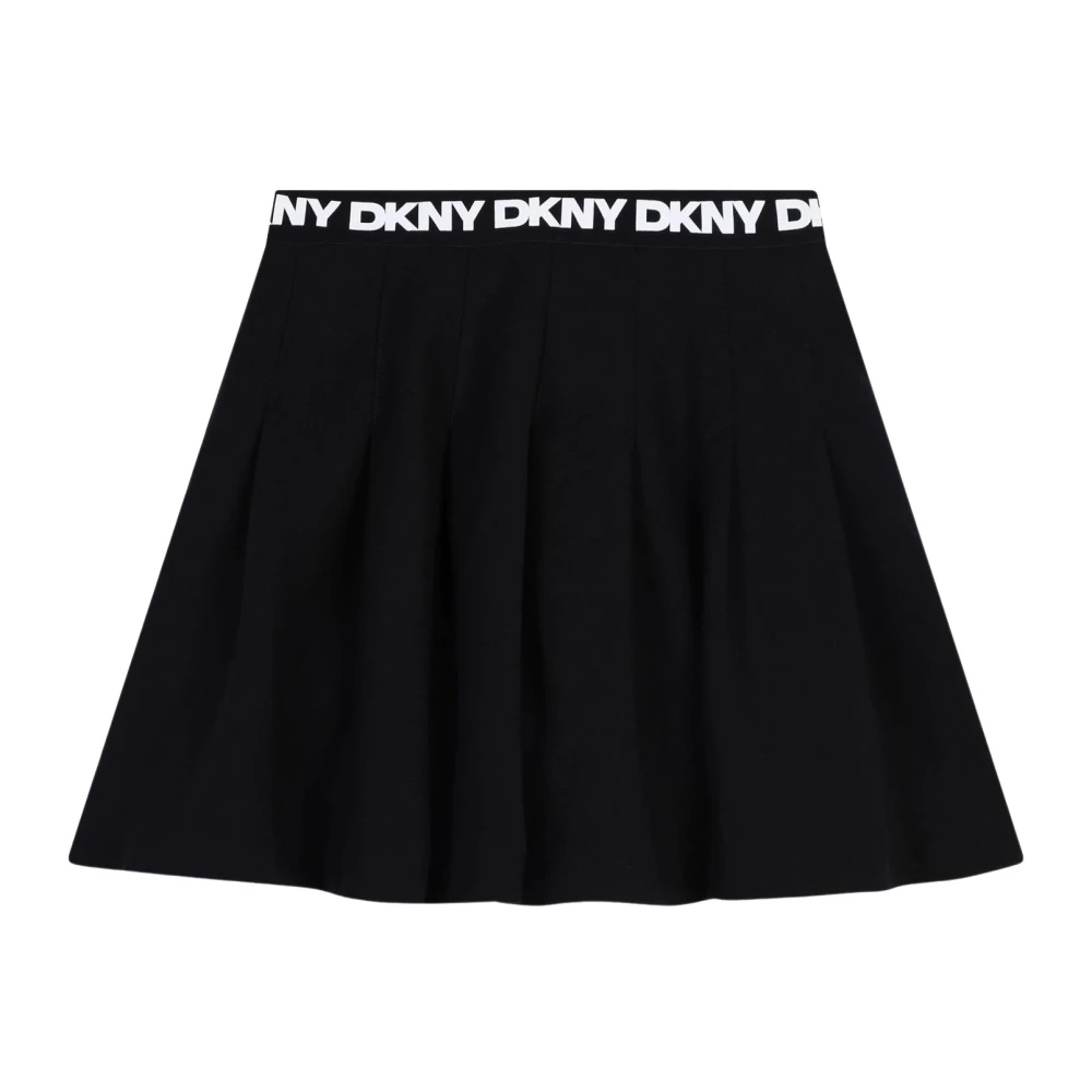 Dkny Svart Veckad A-linje Kjol Black, Flicka