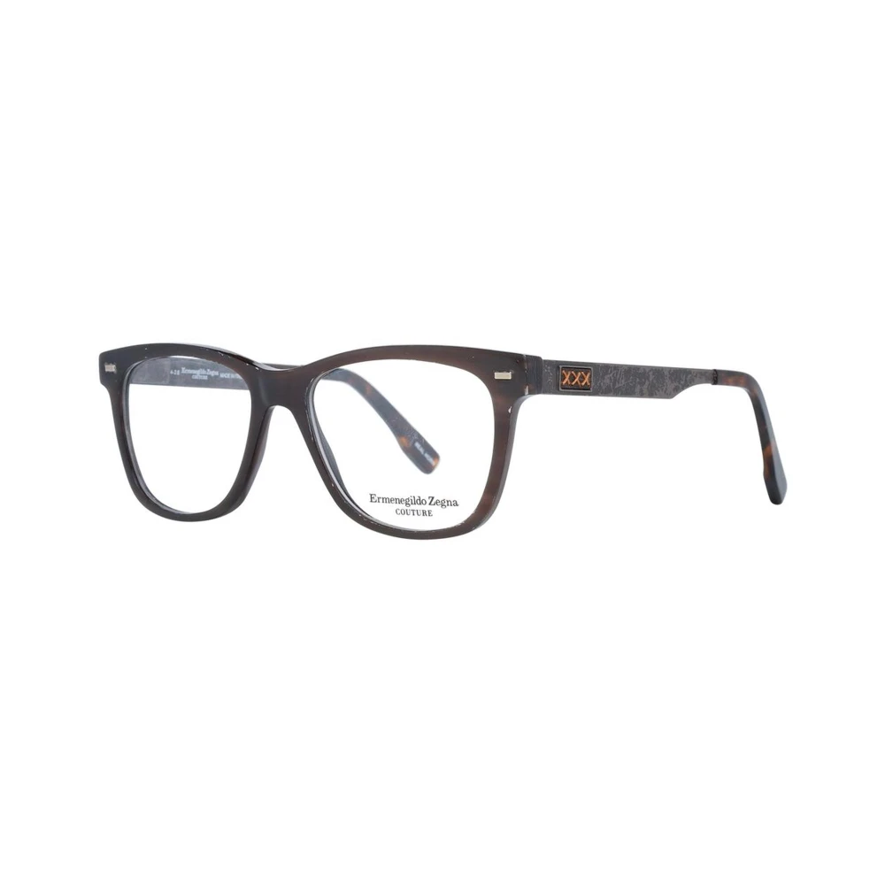 Ermenegildo Zegna Bruine Rechthoekige Optische Monturen voor Mannen Brown Heren