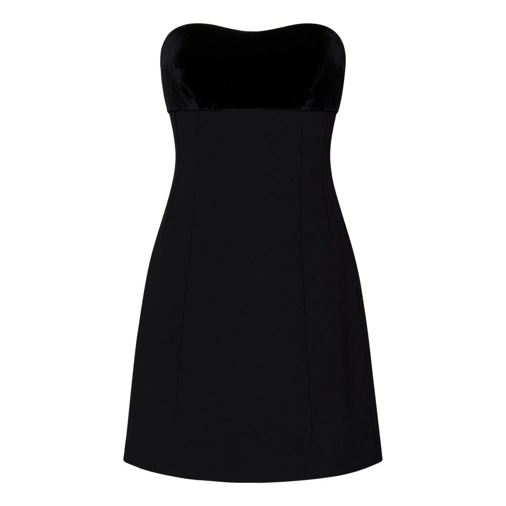 Max Mara Strapless Sweetheart Neckline Zwarte Jurk Black Dames