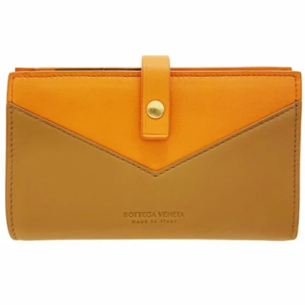 Bottega Veneta Vintage Pre-owned Leather wallets Orange Dames