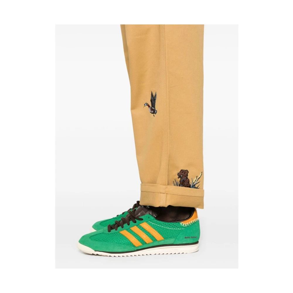 Carhartt WIP Citroengele Katoenen Twill Geborduurde Broek Yellow Heren