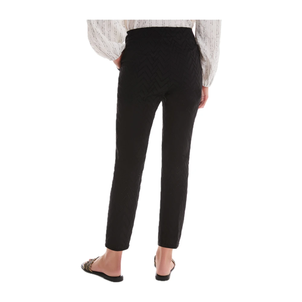 Pennyblack Geometrisch Geborduurde Katoenen Broek Black Dames