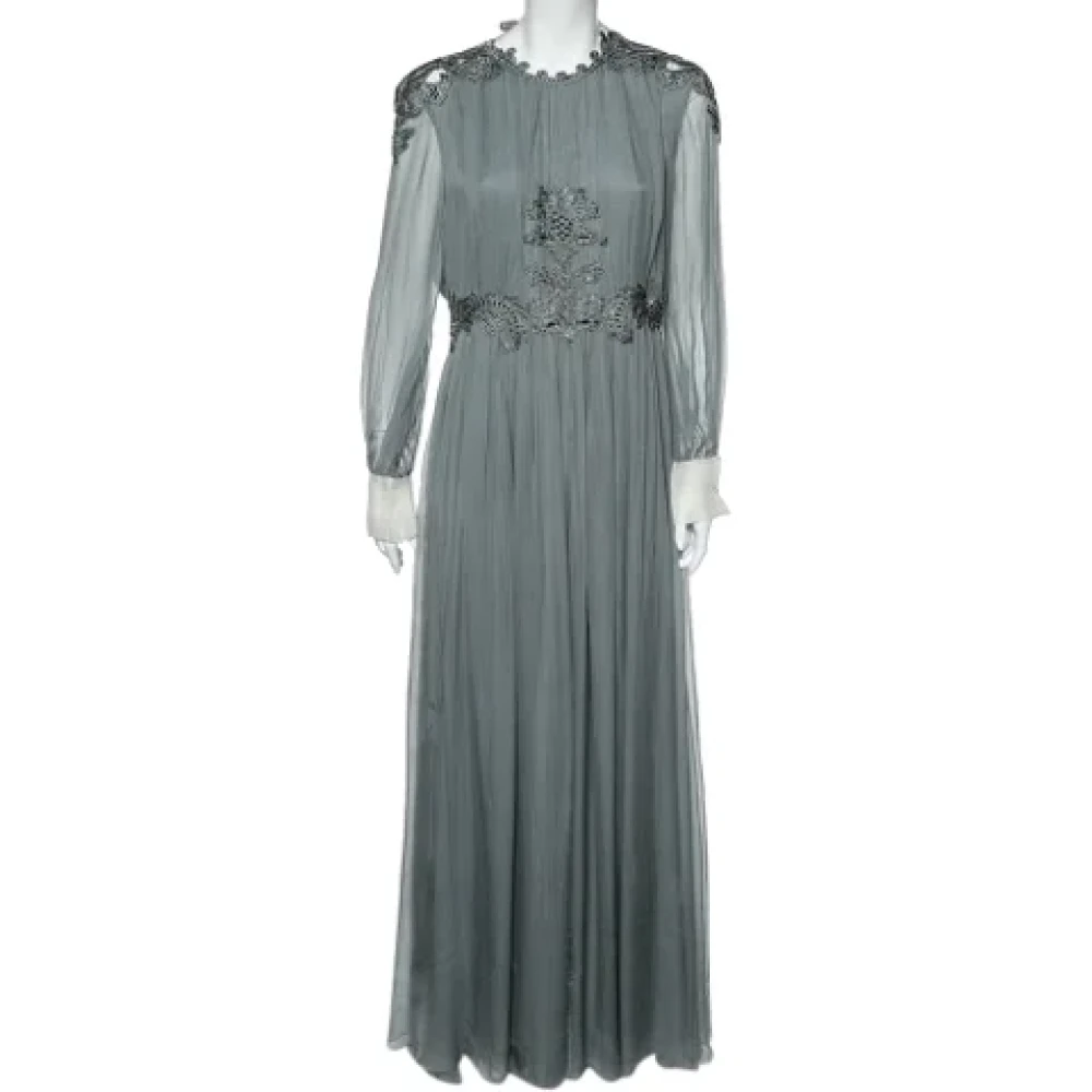 Valentino Vintage Pre-owned Silk dresses Gray Dames