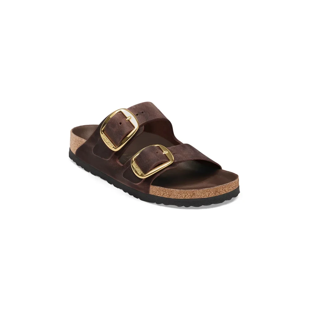 Birkenstock Brown Leather Flat Sandals - EU37/US7 - Image 5