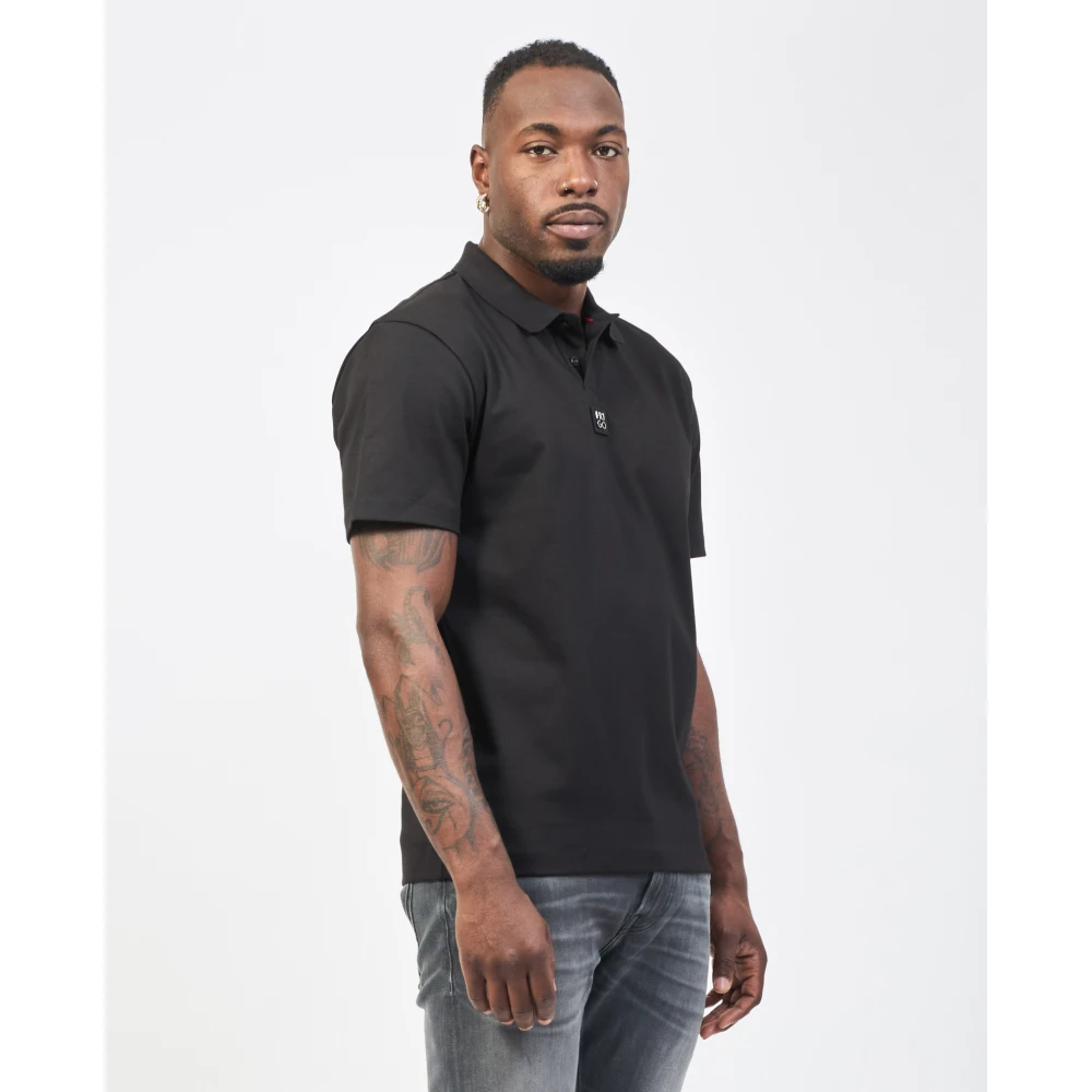 Hugo Boss Zachte afwerking poloshirt met logo Black Heren