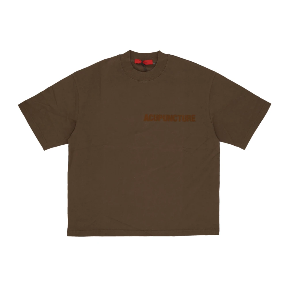 Acupuncture Khaki Heren Tee met 3D Print Brown Heren