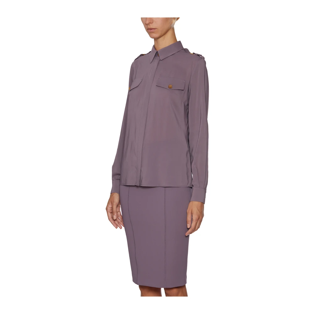 Elisabetta Franchi Viscose Overhemd Purple Dames