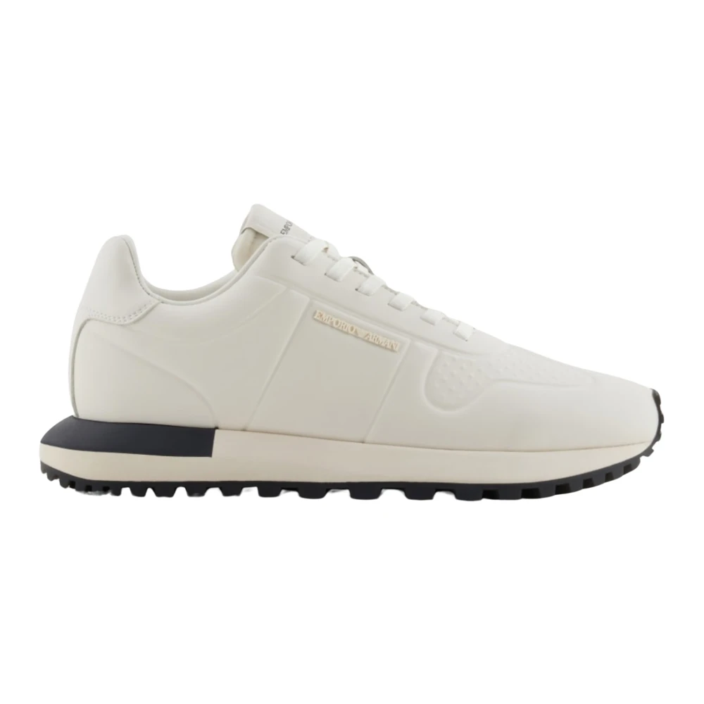 Emporio Armani Men's White Sneakers, 7 Uk, Low Top Trainers