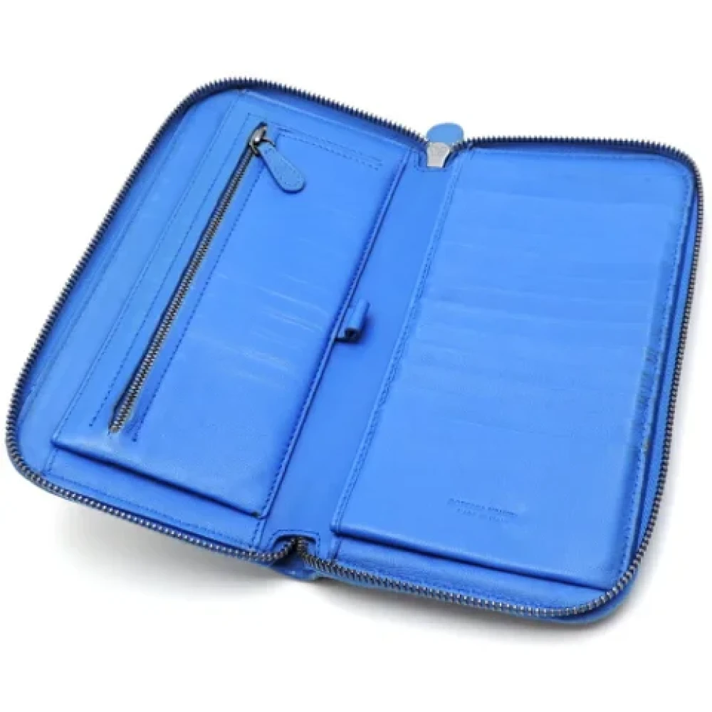 Bottega Veneta Vintage Pre-owned Leather wallets Blue Dames