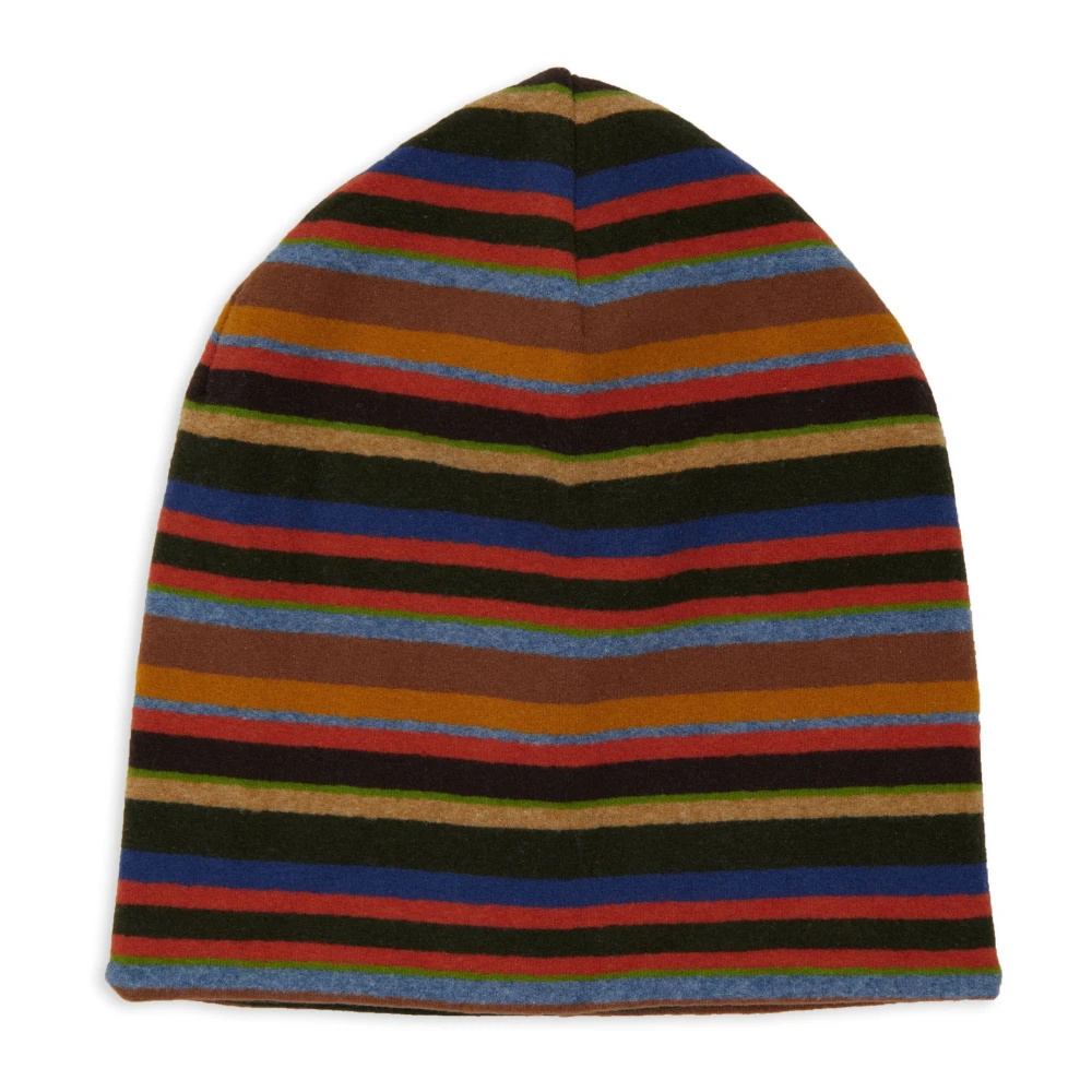 Gallo Unisex omkeerbare groene fleece muts met veelkleurige strepen Multicolor Unisex