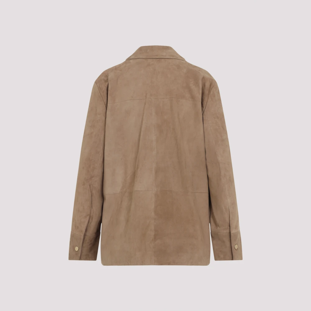 Max Mara Lente Suède Overhemdjasje Brown Dames