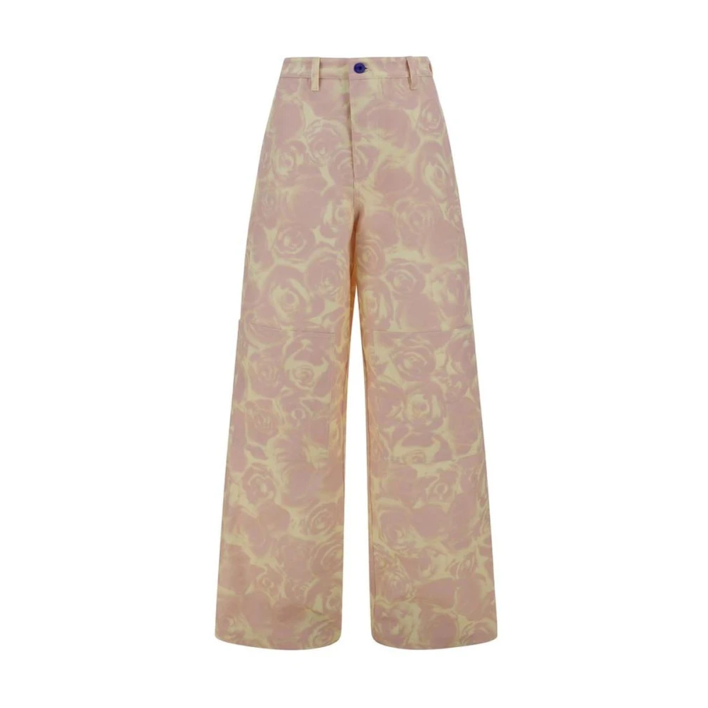 Burberry Bloemen Wijde Pijp Broek Pink Dames