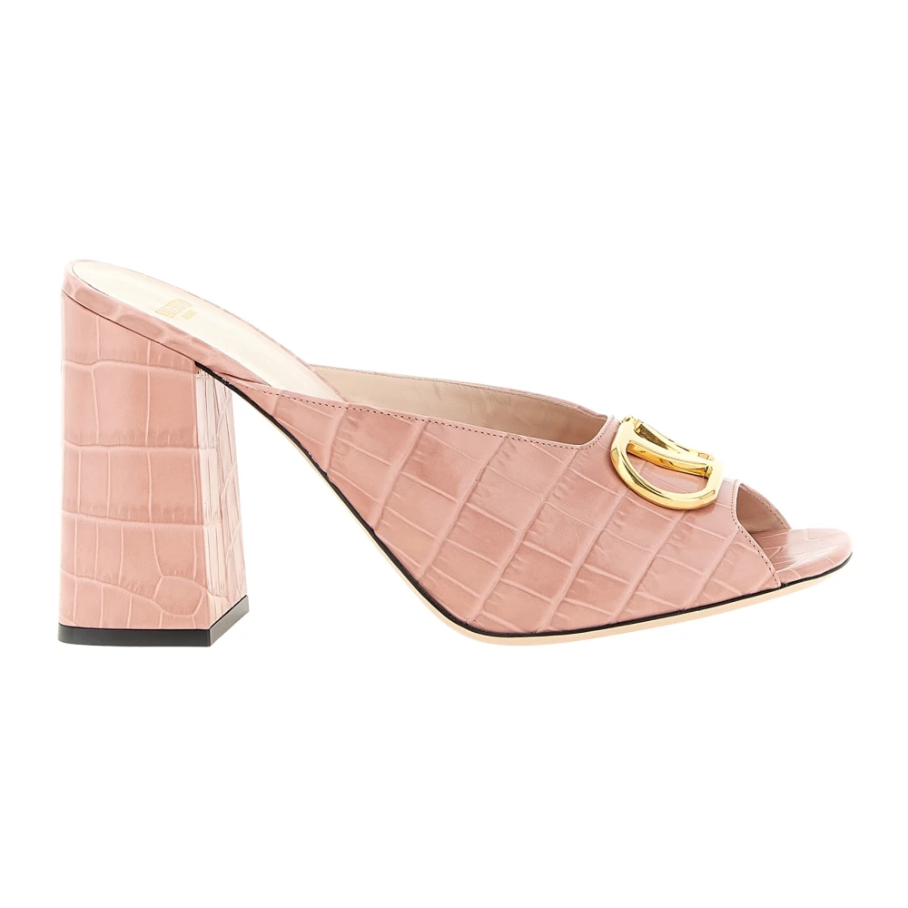 Valentino Garavani Women's Pink Heeled Mules, 2 Uk, Slides