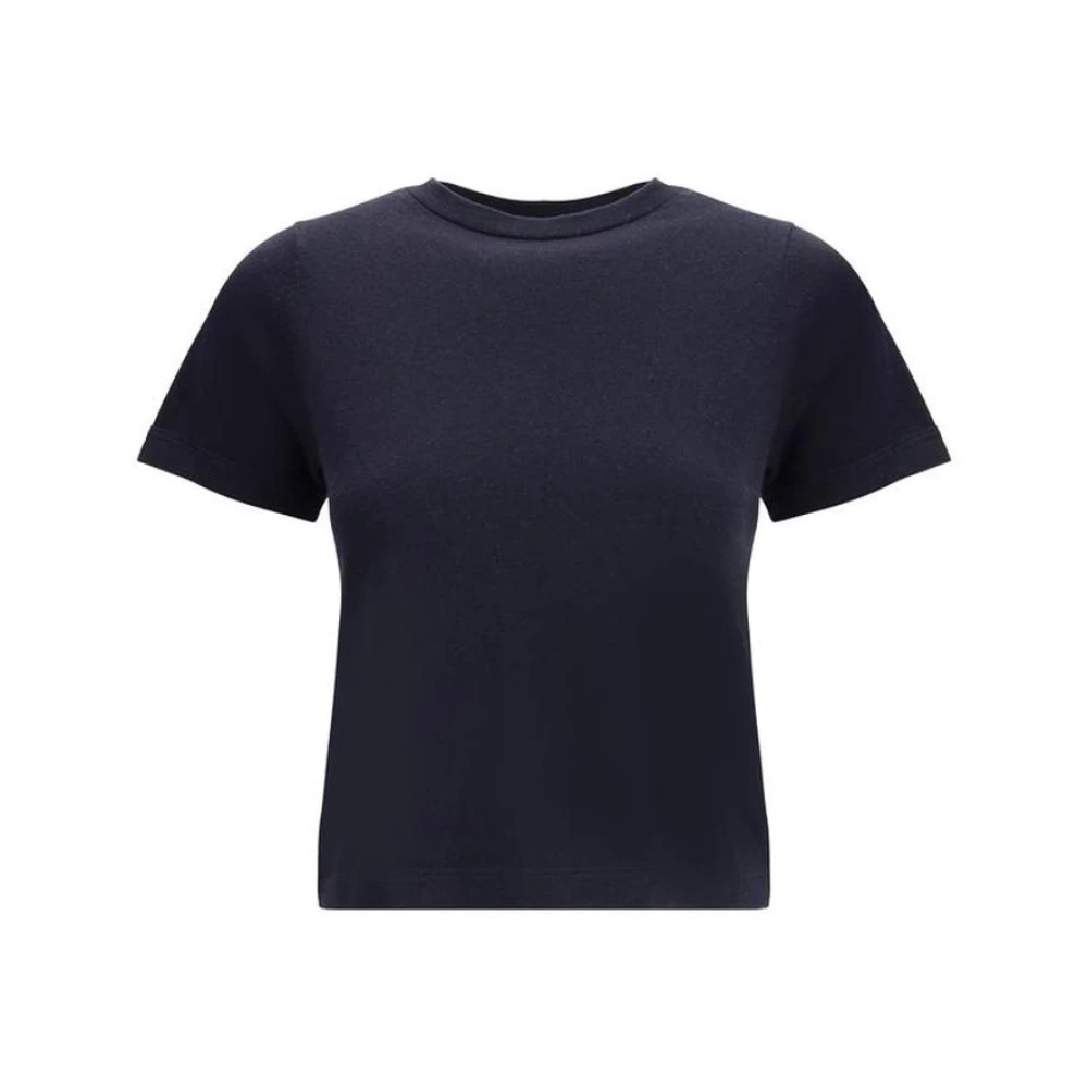 Extreme Cashmere Women's Blue T-Shirts, One Size, Cashmere Short Sleeve T-Shirt