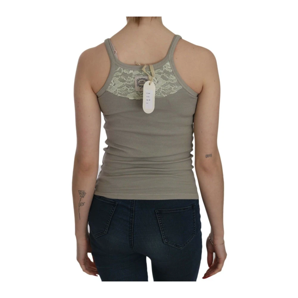 Pink Memories Chique Beige Spaghetti Strap Top Gray Dames