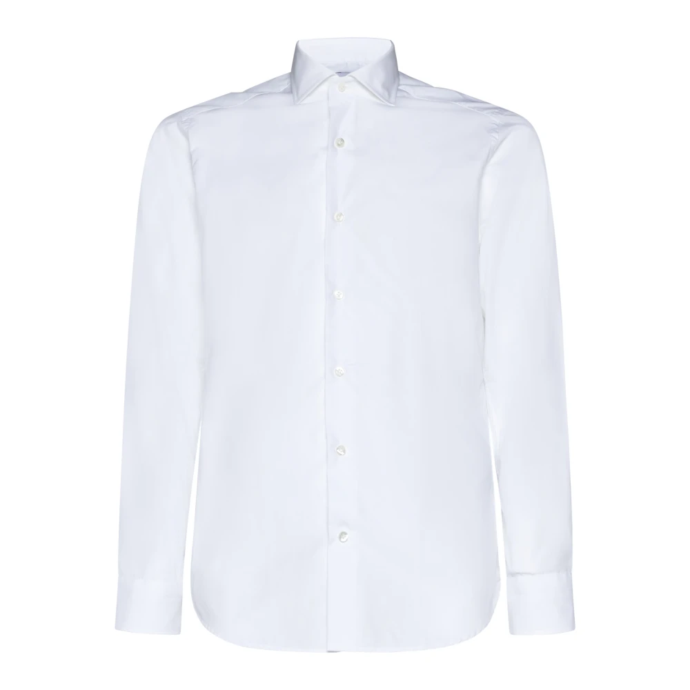 D4.0 Witte Katoenen Overhemd met Lange Mouwen White Heren