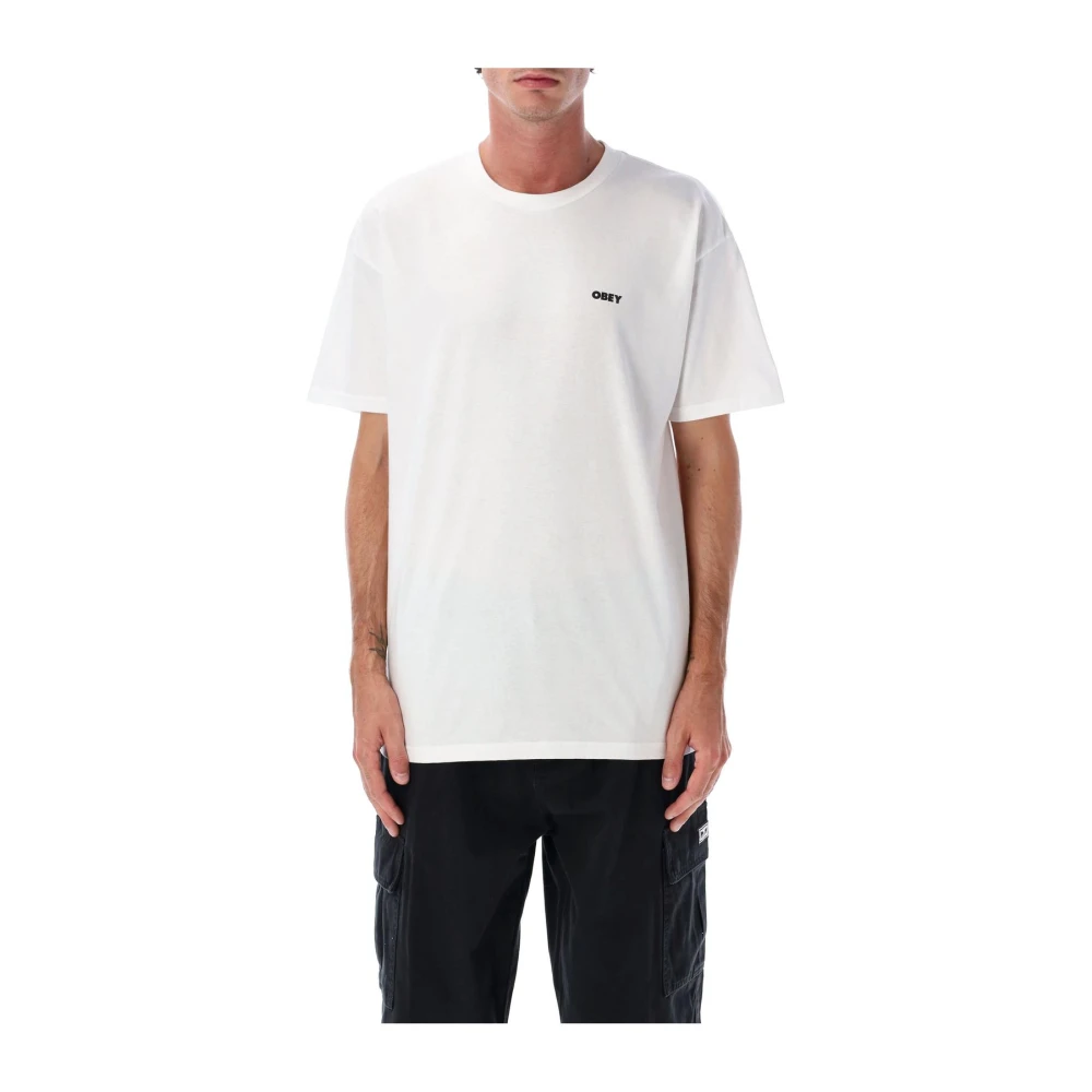 Obey Men's White Basic Logo T-Shirt - T-Shirts - L - Tops