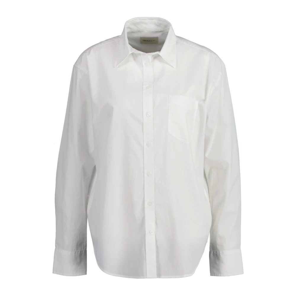 Gant Relaxed Fit Poplin Overhemd White Dames