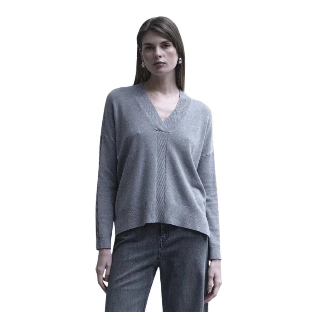 Kaos Femme Gris - Knitwear > V-Neck Knitwear