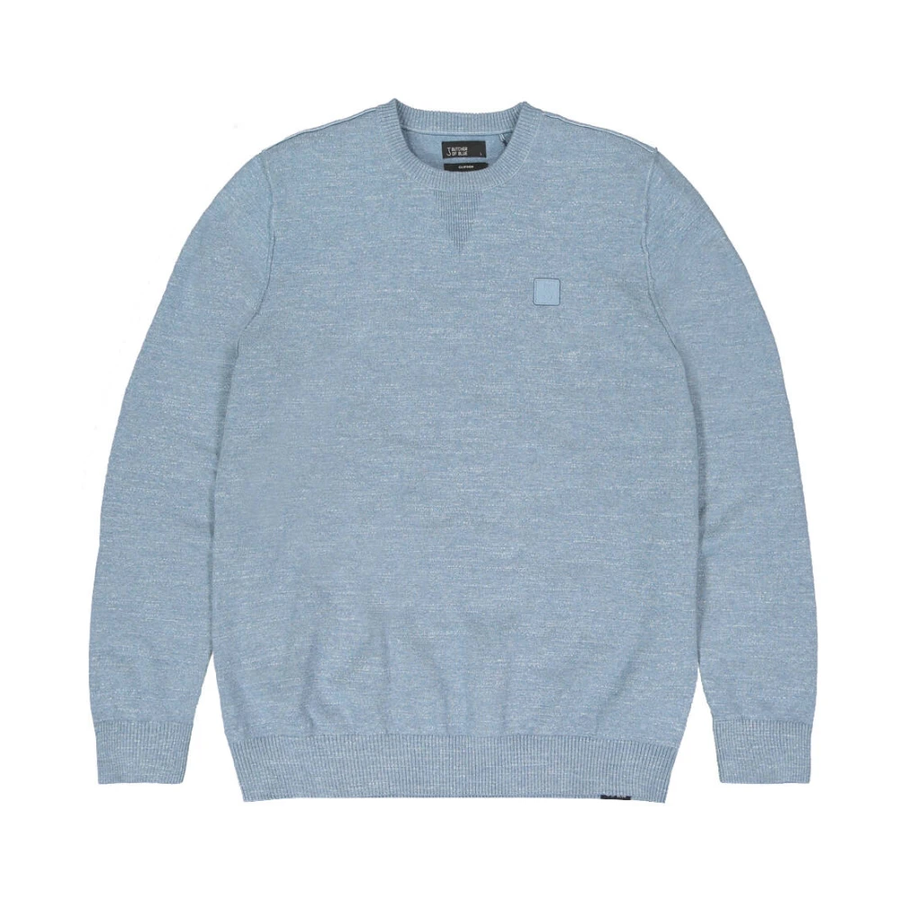 Butcher of Blue Lt Clifden Crew Sweatshirt Blue Heren