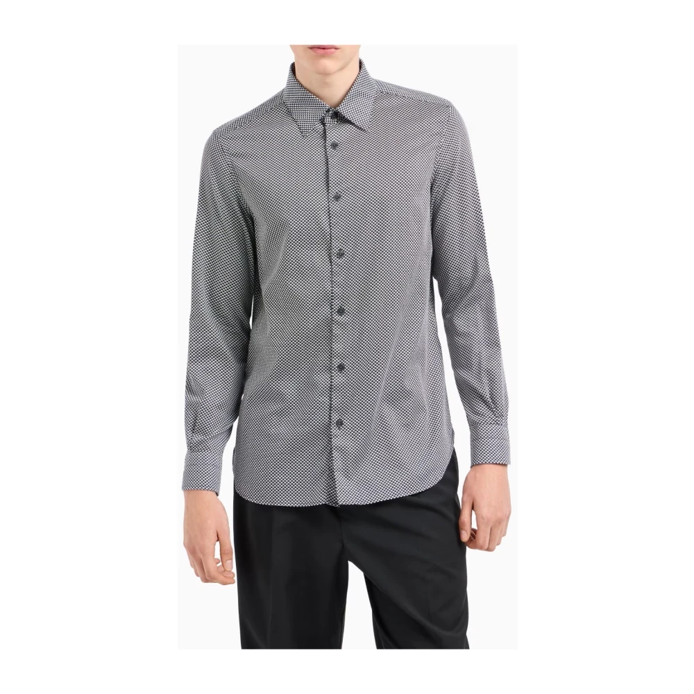 Emporio Armani Zwarte Tiny Eagle Shirt Black Heren