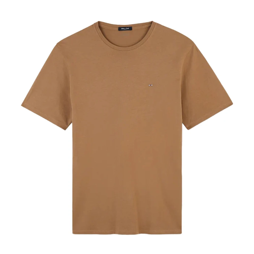 Eden Park Pima Bomull T-shirt - Rund Hals Brown, Herr