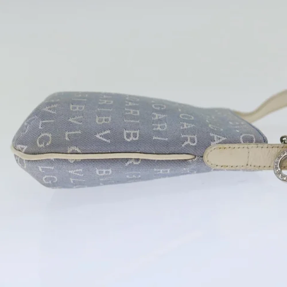Bvlgari Vintage Pre-owned Canvas shoulder-bags Blue Dames