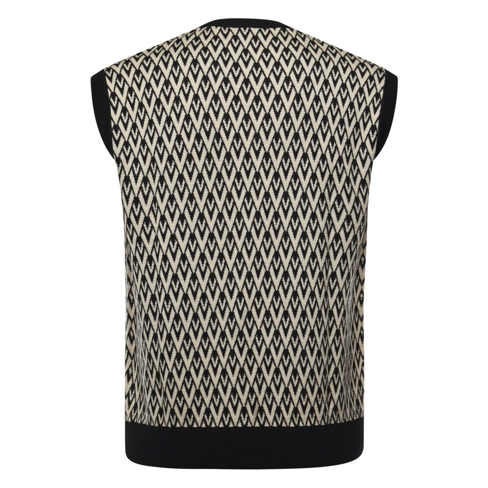Valentino Garavani Jacquard Patroon Sweaters Navy Cream Multicolor Heren