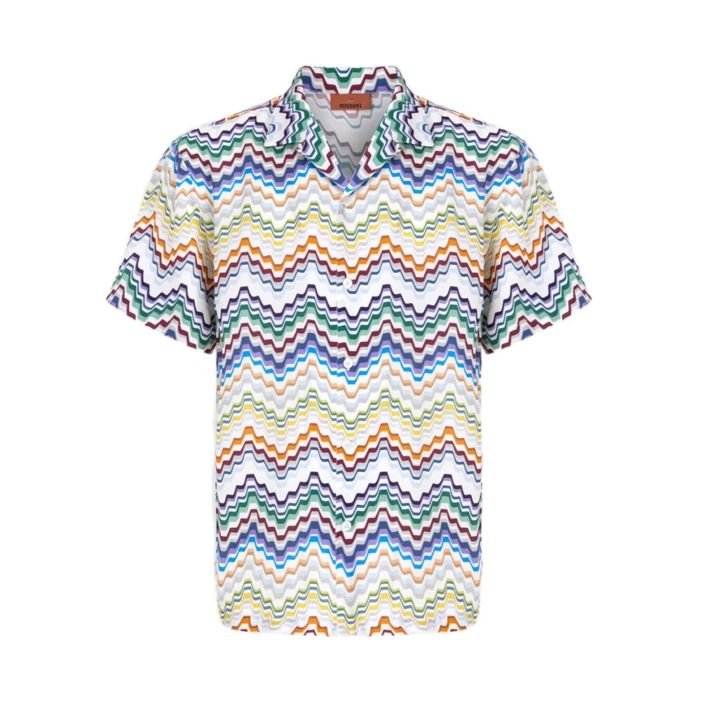 Missoni Uomo Multicolor - Camicia Bowling In Viscosa Con Stampa Zigzag - Shirts - E - L