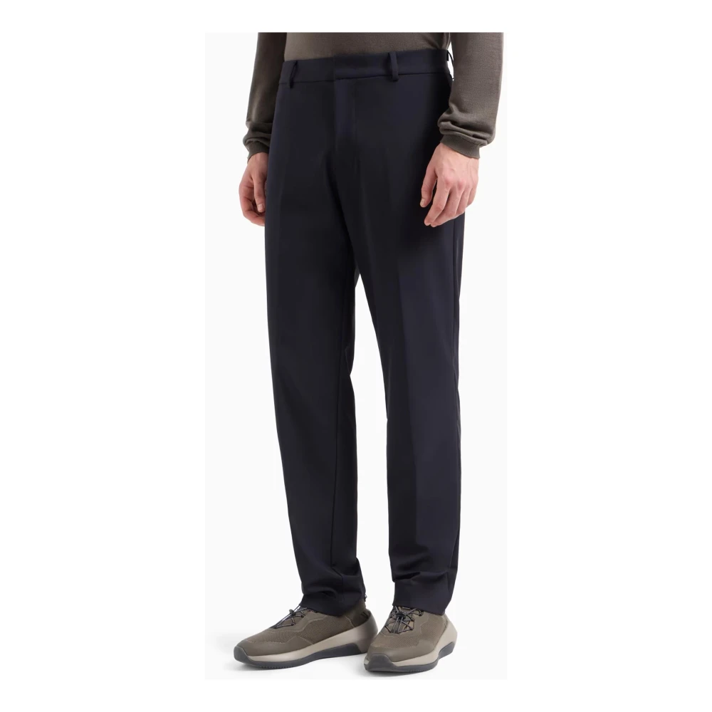 Emporio Armani Chino Broek met Logoplaquette Blue Heren