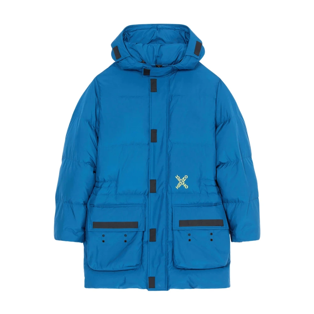 Kenzo Blauwe gewatteerde jas Sportstijl Blue Heren