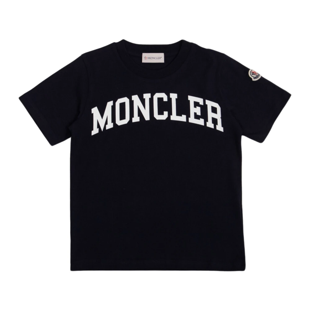 Moncler Blå T-shirt med Logotyptryck Blue, Pojke