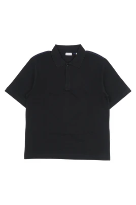 Striped-Cuffs Short-Sleeved Cotton Polo Shirt