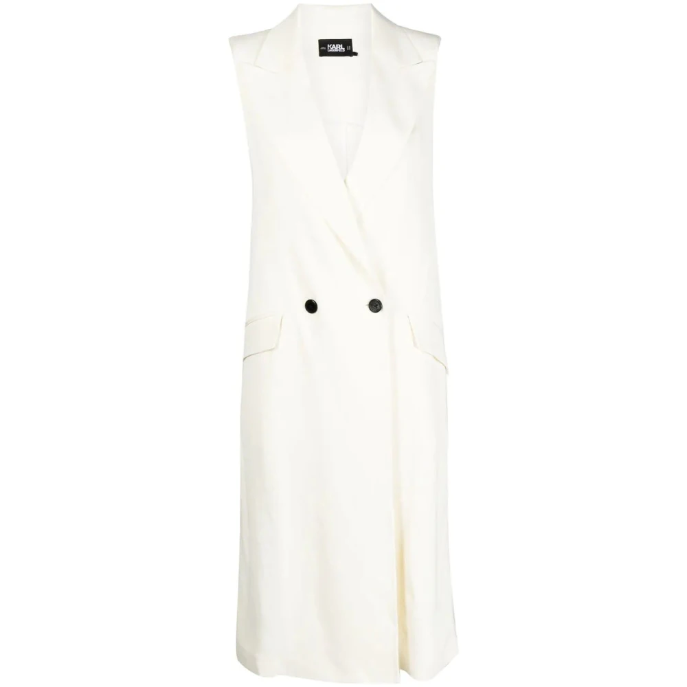 Karl Lagerfeld Wit Casual Cardigan Vest White Dames