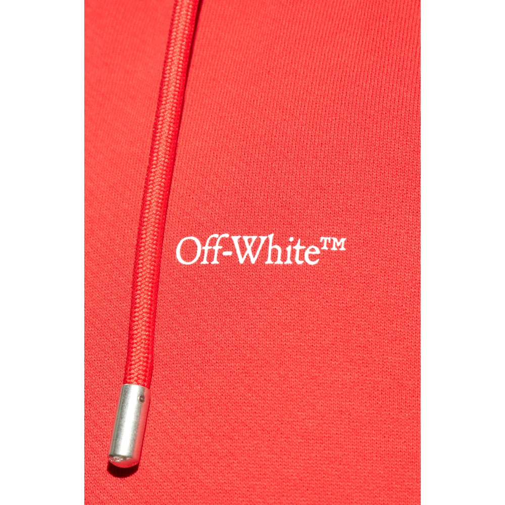 Off White Logo Sweatshirt Red Heren