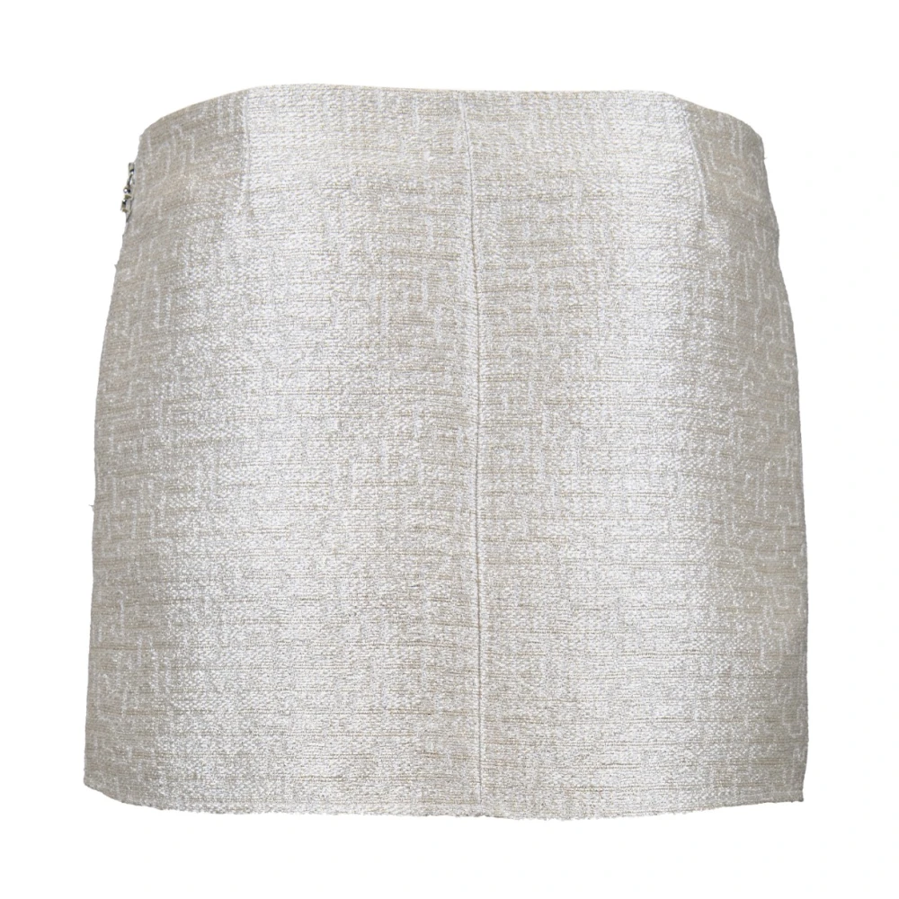 Elisabetta Franchi Zilver Metallic Diamant Detail Korte Rok Gray Dames